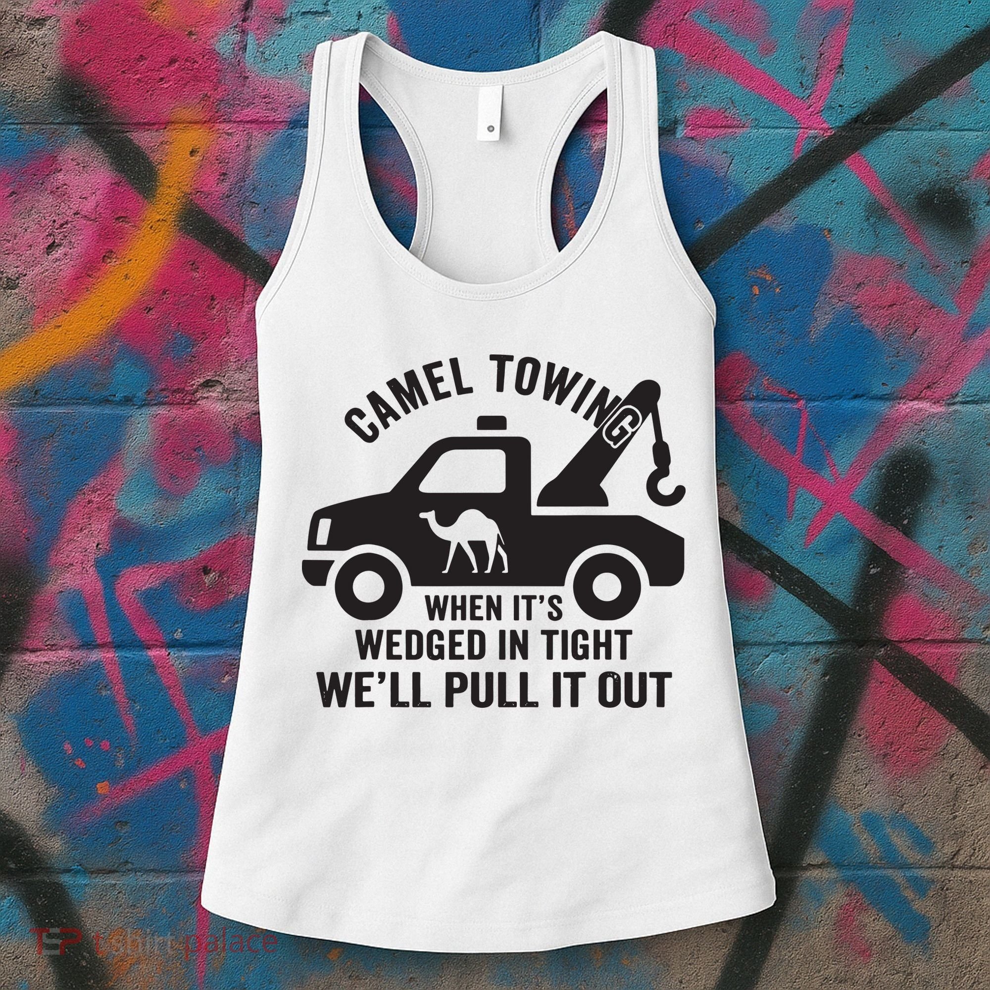 Camel Towing Retro Adult Humor Saying Funny Halloween Gift Women's Tank Top