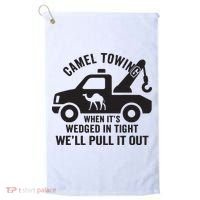 Camel Towing Retro Adult Humor Saying Funny Halloween Gift Golf Towel thumb 0