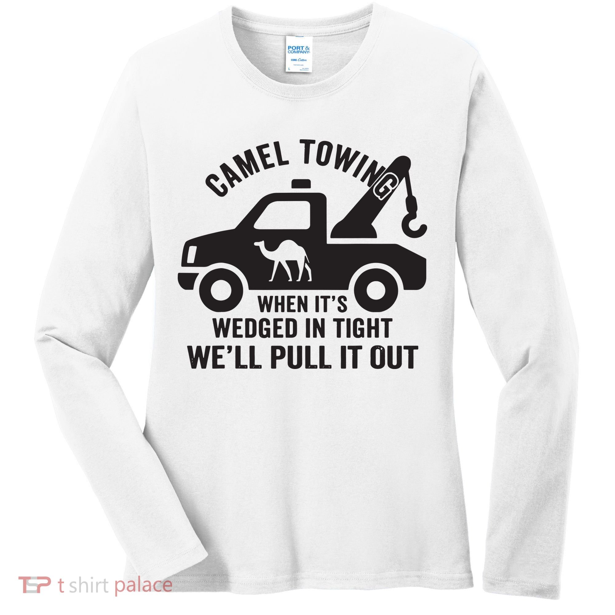 Camel Towing Retro Adult Humor Saying Funny Halloween Gift Women's Long Sleeve Shirt