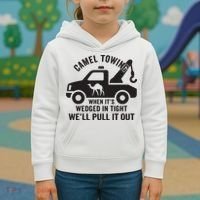 Camel Towing Retro Adult Humor Saying Funny Halloween Gift Kids Hoodie thumb 3