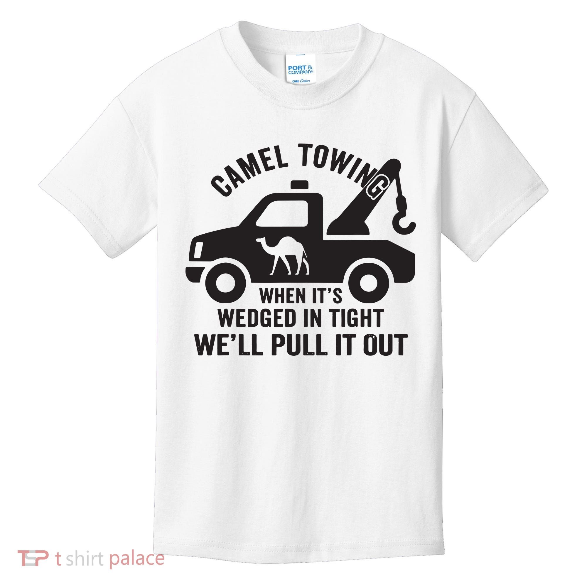 Camel Towing Retro Adult Humor Saying Funny Halloween Gift Kids T-Shirt