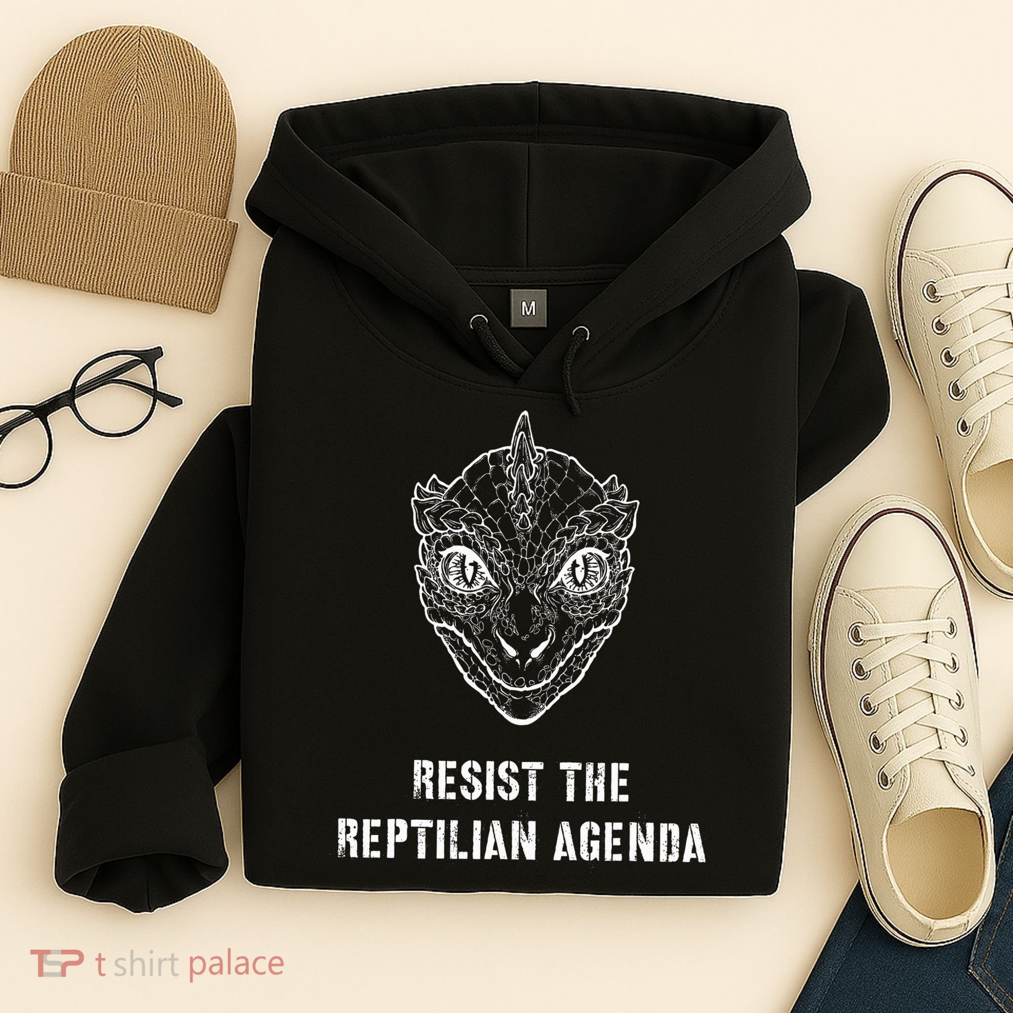 Conspiracy Theory Resist The Reptilian Agenda Hoodie