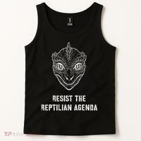 Conspiracy Theory Resist The Reptilian Agenda Tank Top thumb 2