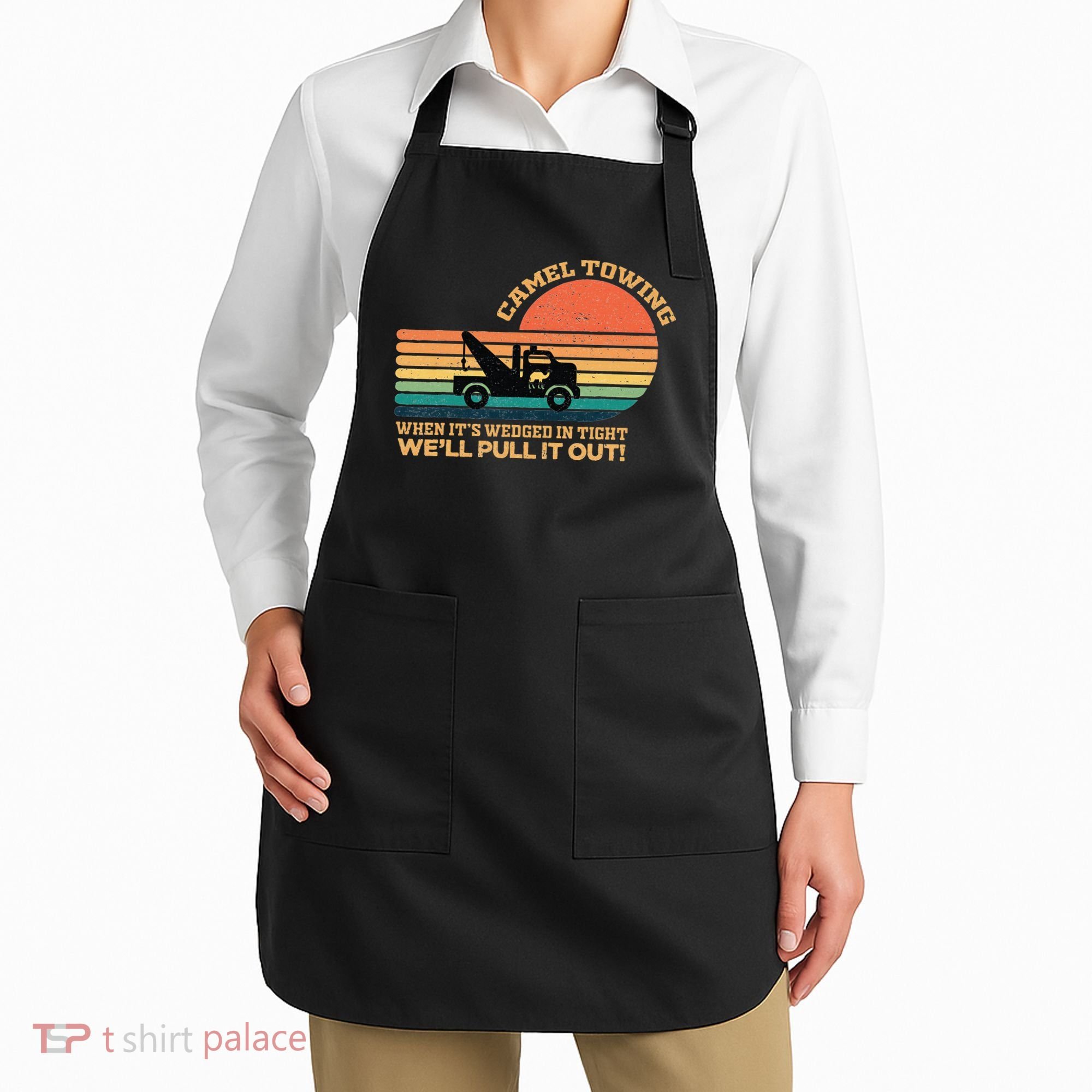 Camel Towing Retro Adult Humor Saying Funny Apron