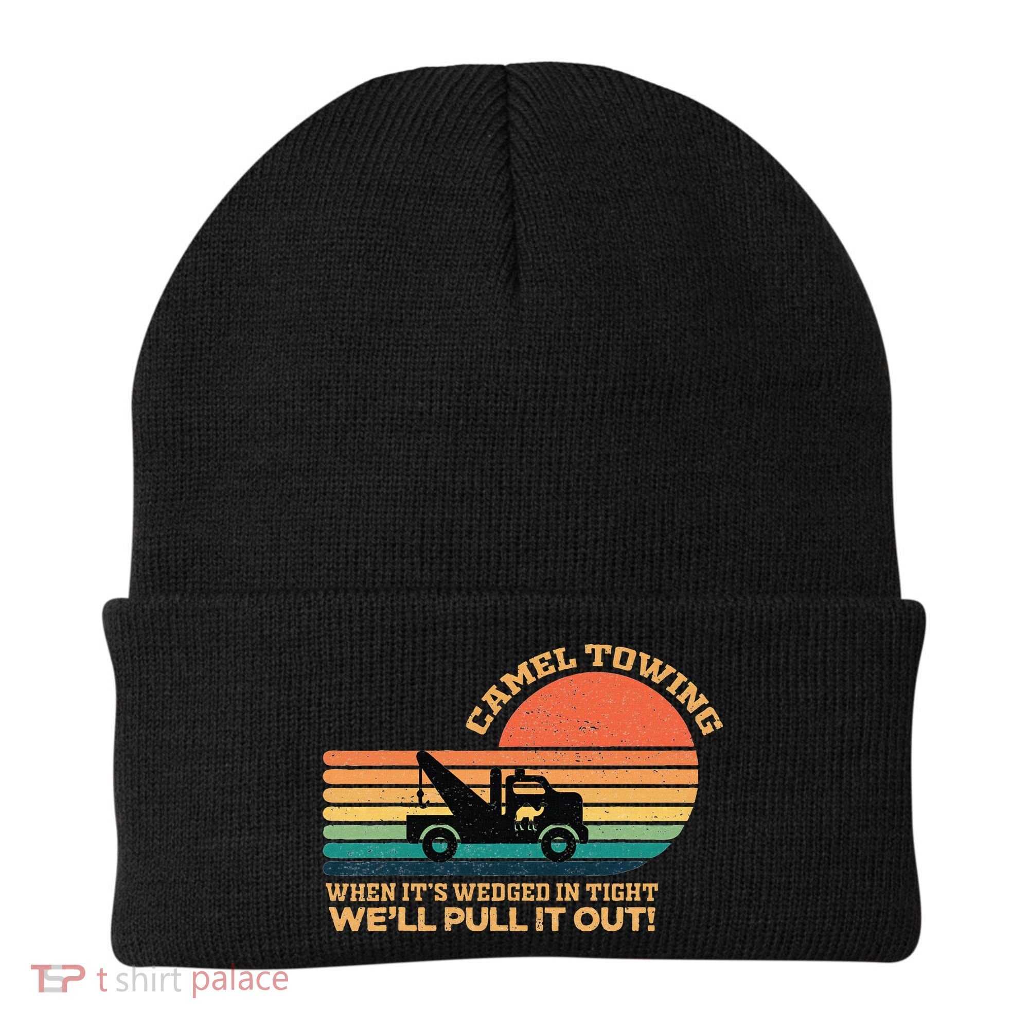 Camel Towing Retro Adult Humor Saying Funny Beanie