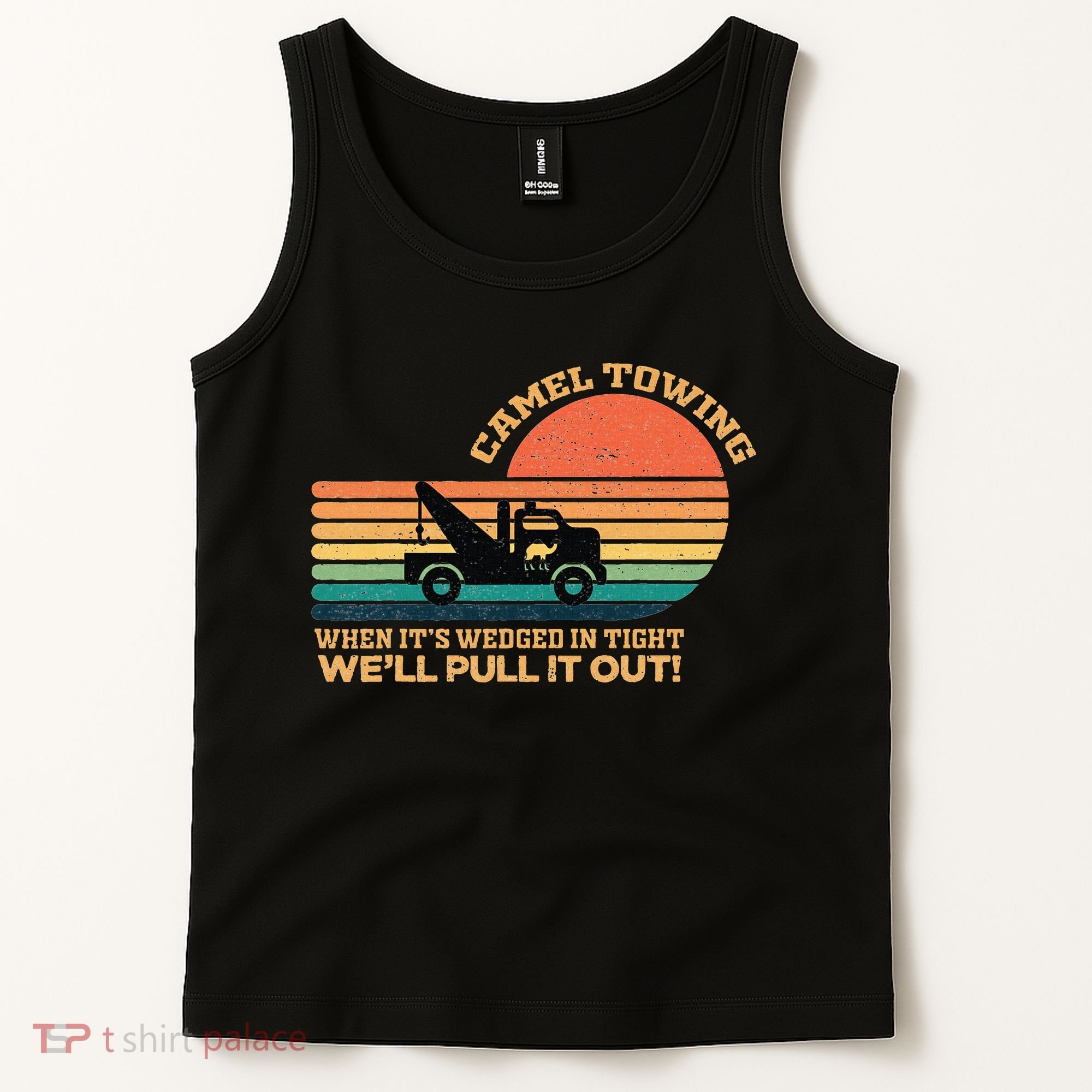 Camel Towing Retro Adult Humor Saying Funny Tank Top
