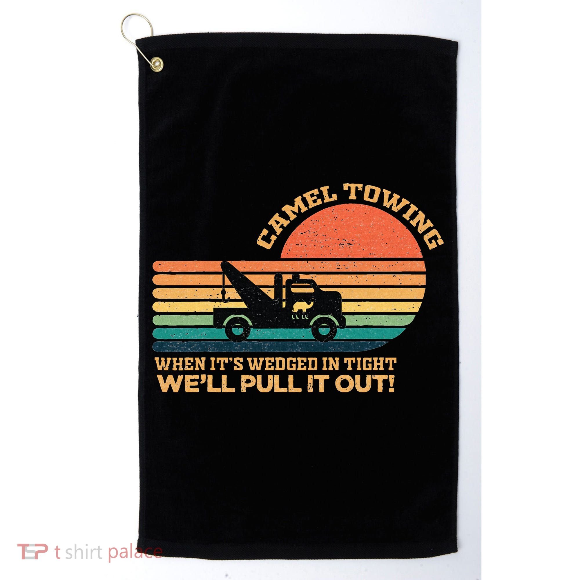 Camel Towing Retro Adult Humor Saying Funny Golf Towel