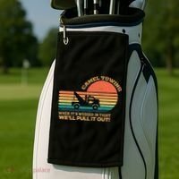 Camel Towing Retro Adult Humor Saying Funny Golf Towel thumb 2