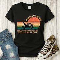 Camel Towing Retro Adult Humor Saying Funny Women's T-Shirt thumb 3