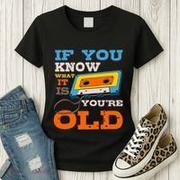 Cassette Tape Radio 70S 80S 90S Music Lover Women's T-Shirt thumb 3