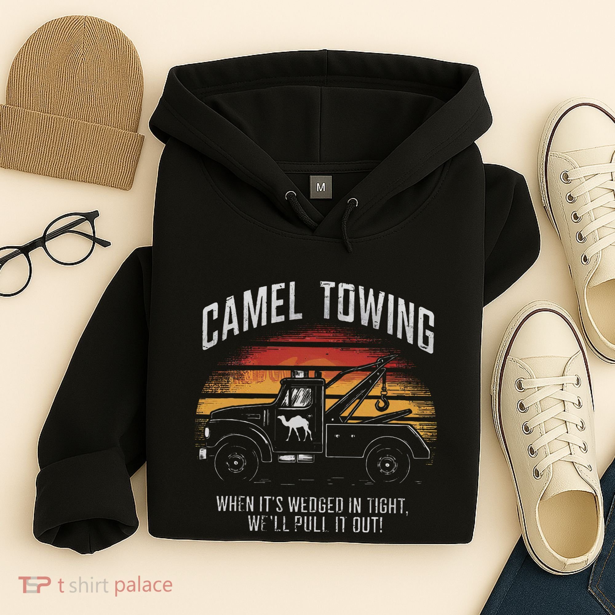 Camel Towing Retro Adult Humor Saying Hoodie