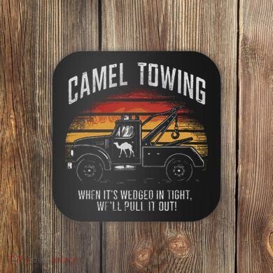 Camel Towing Retro Adult Humor Saying Coaster