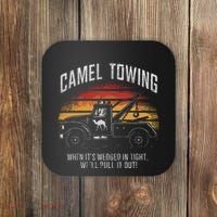 Camel Towing Retro Adult Humor Saying Coaster thumb 0