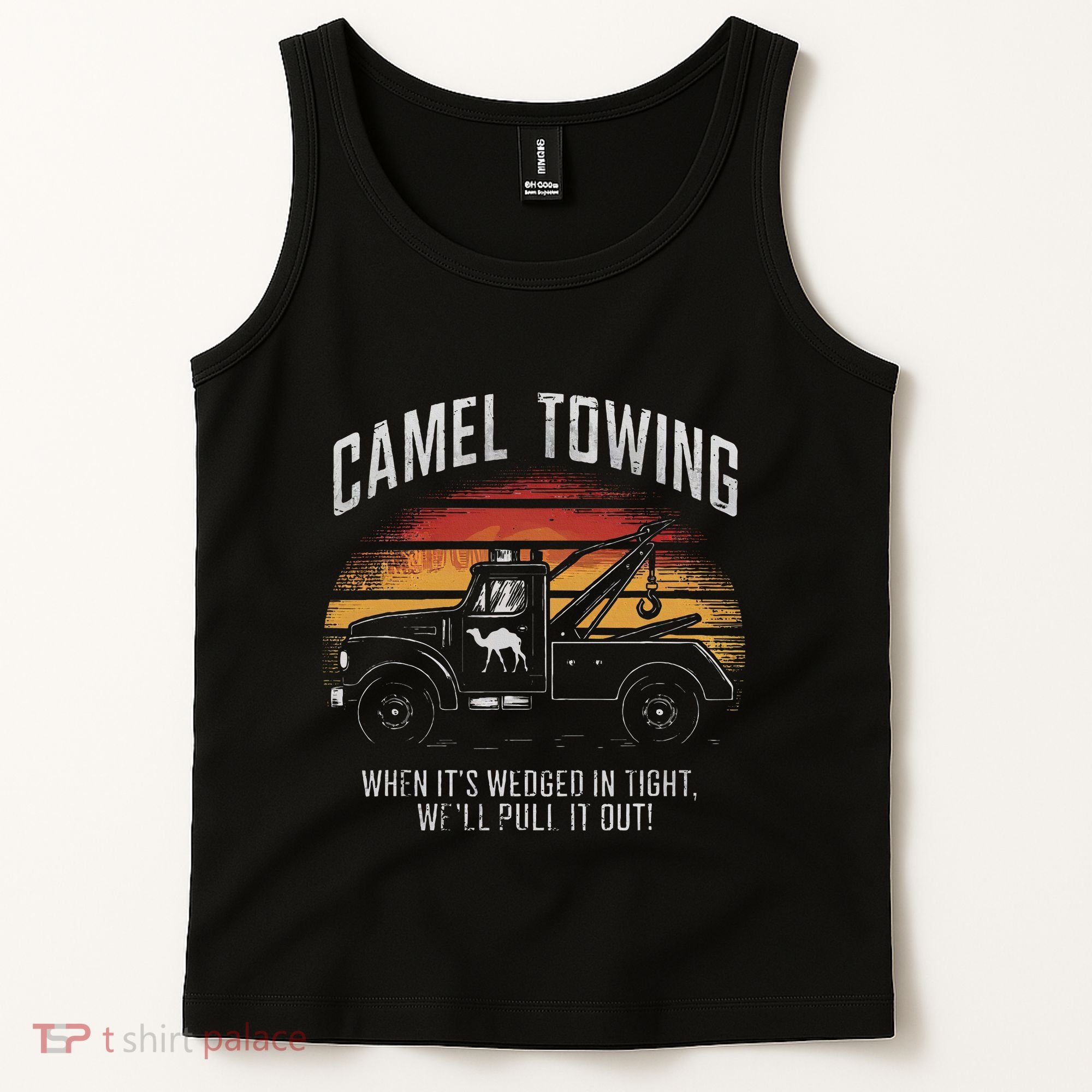Camel Towing Retro Adult Humor Saying Tank Top