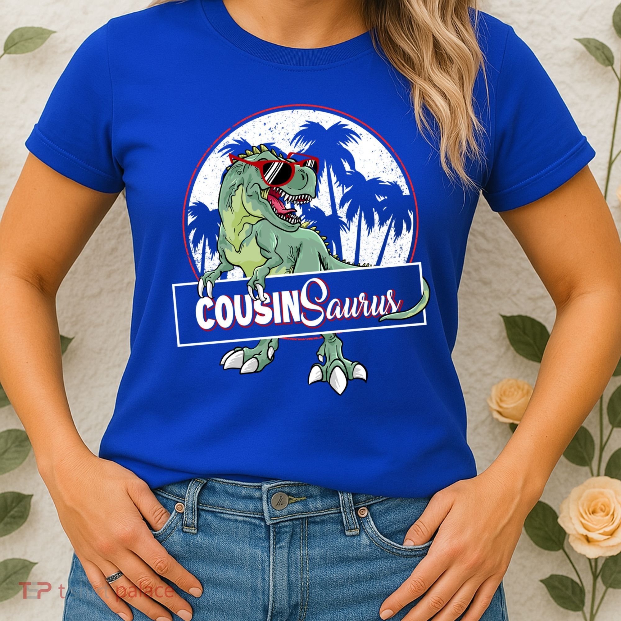 Cousinsaurus T Rex Dinosaur Cousin Saurus Boy Family Gift Women's T-Shirt