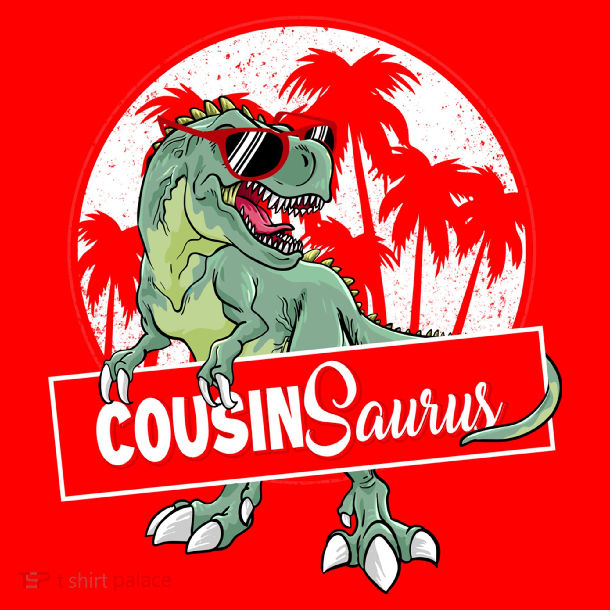Cousinsaurus T Rex Dinosaur Cousin Saurus Boy Family Gift Santa Hat