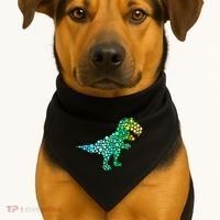 Cute T Rex Dinosaur Lover Polka Dot Pattern International Dot Day Gift USA-Made Doggie Bandana thumb 1