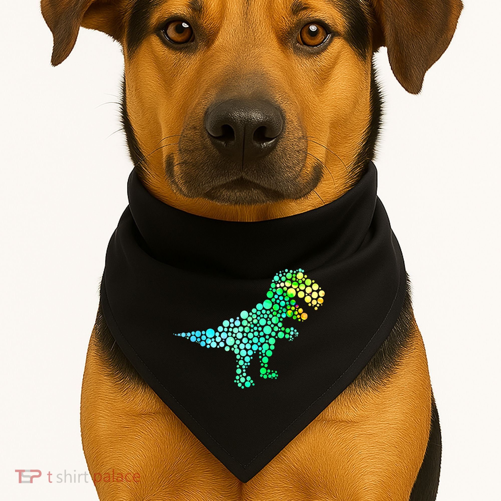 Cute T Rex Dinosaur Lover Polka Dot Pattern International Dot Day Gift USA-Made Doggie Bandana