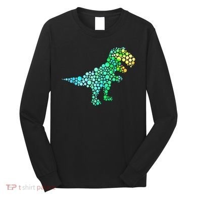 Cute T Rex Dinosaur Lover Polka Dot Pattern International Dot Day Gift Long Sleeve Shirt