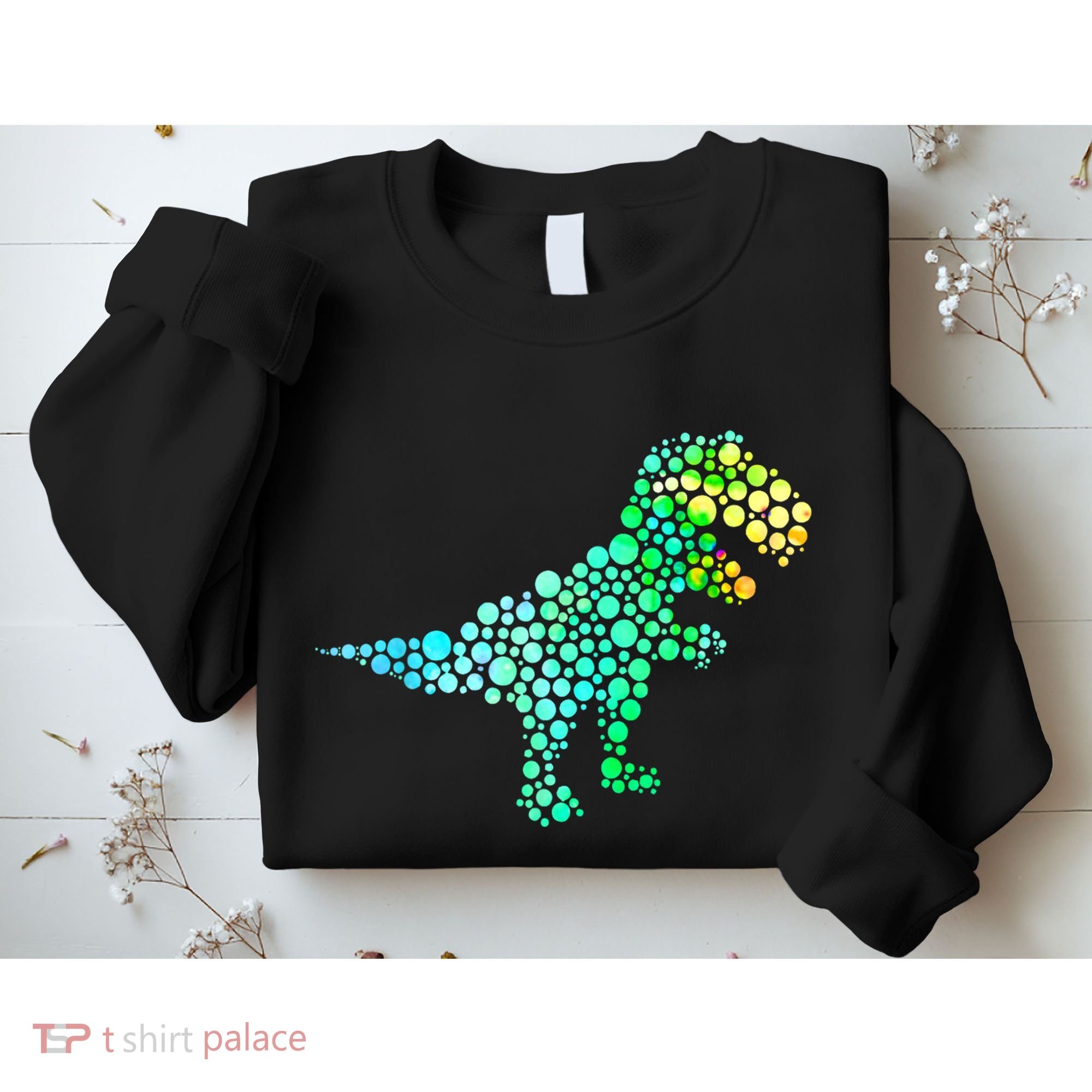 Cute T Rex Dinosaur Lover Polka Dot Pattern International Dot Day Gift Sweatshirt