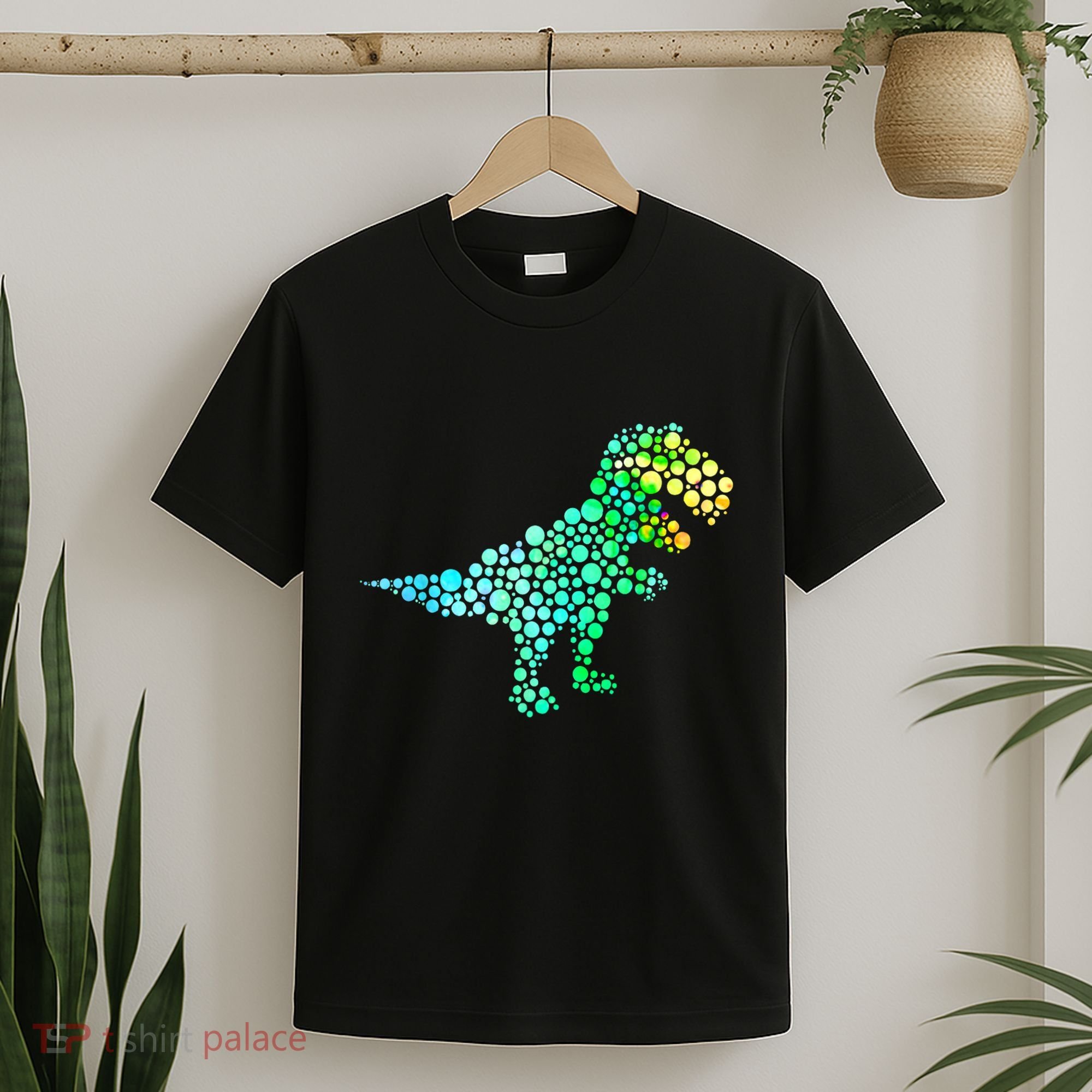 Cute T Rex Dinosaur Lover Polka Dot Pattern International Dot Day Gift T-Shirt