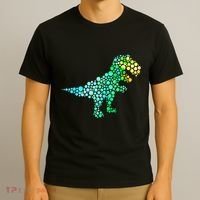 Cute T Rex Dinosaur Lover Polka Dot Pattern International Dot Day Gift T-Shirt thumb 3