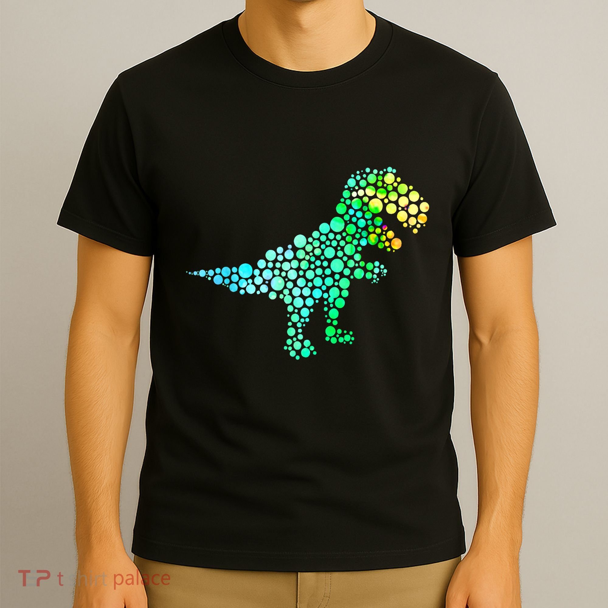 Cute T Rex Dinosaur Lover Polka Dot Pattern International Dot Day Gift T-Shirt