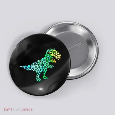 Cute T Rex Dinosaur Lover Polka Dot Pattern International Dot Day Gift Button
