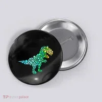 Cute T Rex Dinosaur Lover Polka Dot Pattern International Dot Day Gift Button thumb 0