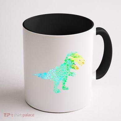 Cute T Rex Dinosaur Lover Polka Dot Pattern International Dot Day Gift Coffee Mug back