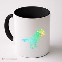 Cute T Rex Dinosaur Lover Polka Dot Pattern International Dot Day Gift Coffee Mug thumb 0
