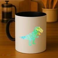 Cute T Rex Dinosaur Lover Polka Dot Pattern International Dot Day Gift Coffee Mug thumb 4