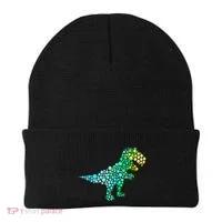 Cute T Rex Dinosaur Lover Polka Dot Pattern International Dot Day Gift Beanie thumb 0