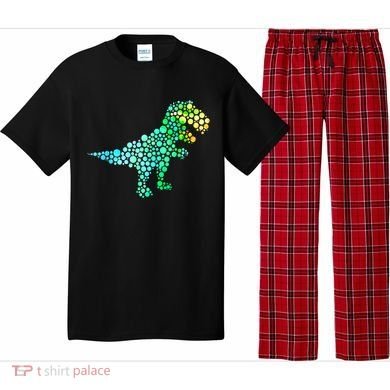 Cute T Rex Dinosaur Lover Polka Dot Pattern International Dot Day Gift Pajama Set