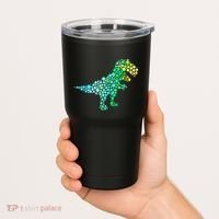 Cute T Rex Dinosaur Lover Polka Dot Pattern International Dot Day Gift Tumbler thumb 2