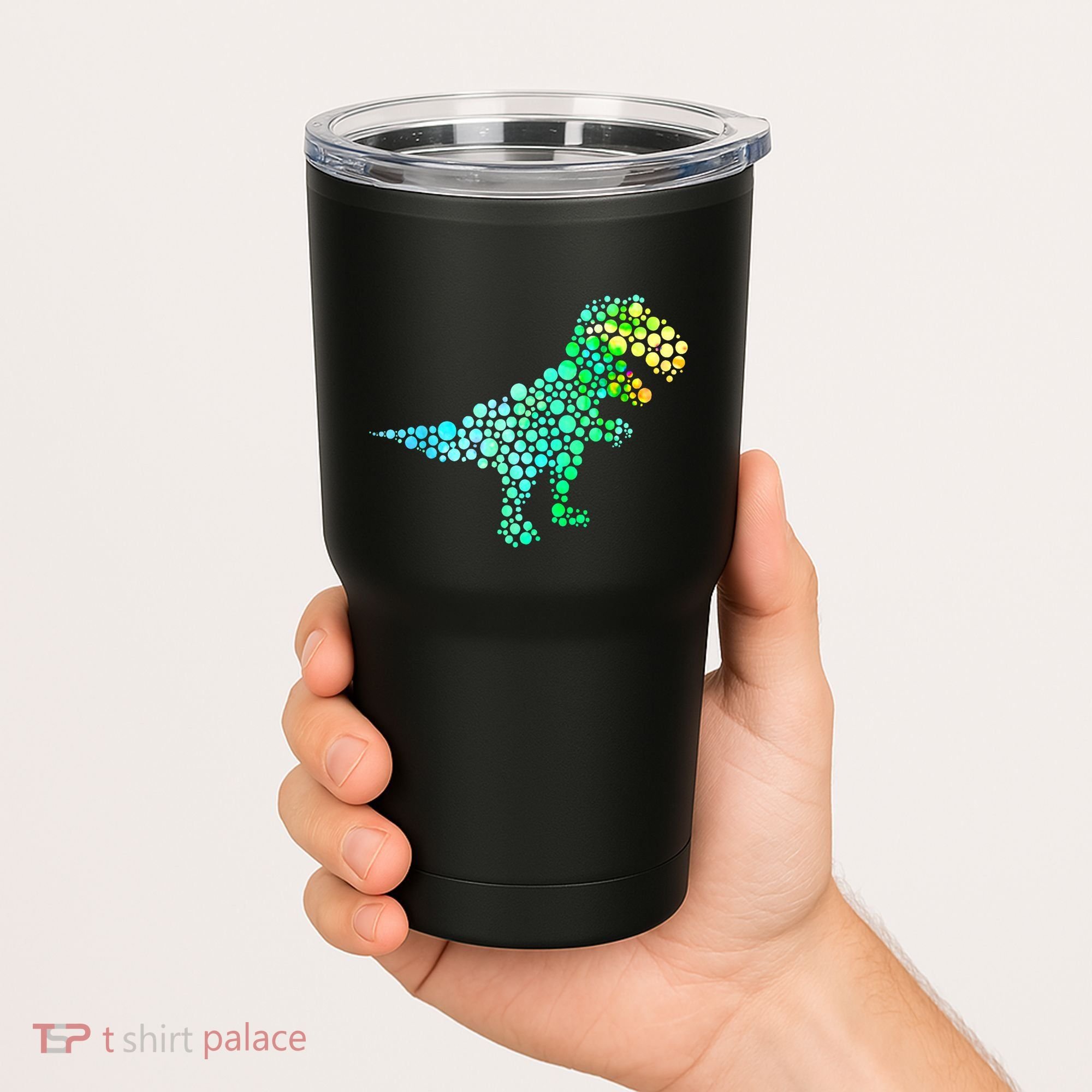 Cute T Rex Dinosaur Lover Polka Dot Pattern International Dot Day Gift Tumbler