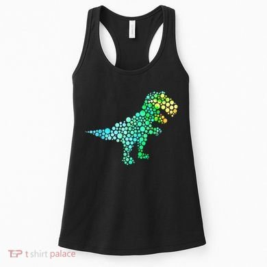 Cute T Rex Dinosaur Lover Polka Dot Pattern International Dot Day Gift Women's Tank Top