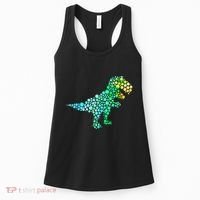 Cute T Rex Dinosaur Lover Polka Dot Pattern International Dot Day Gift Women's Tank Top thumb 0