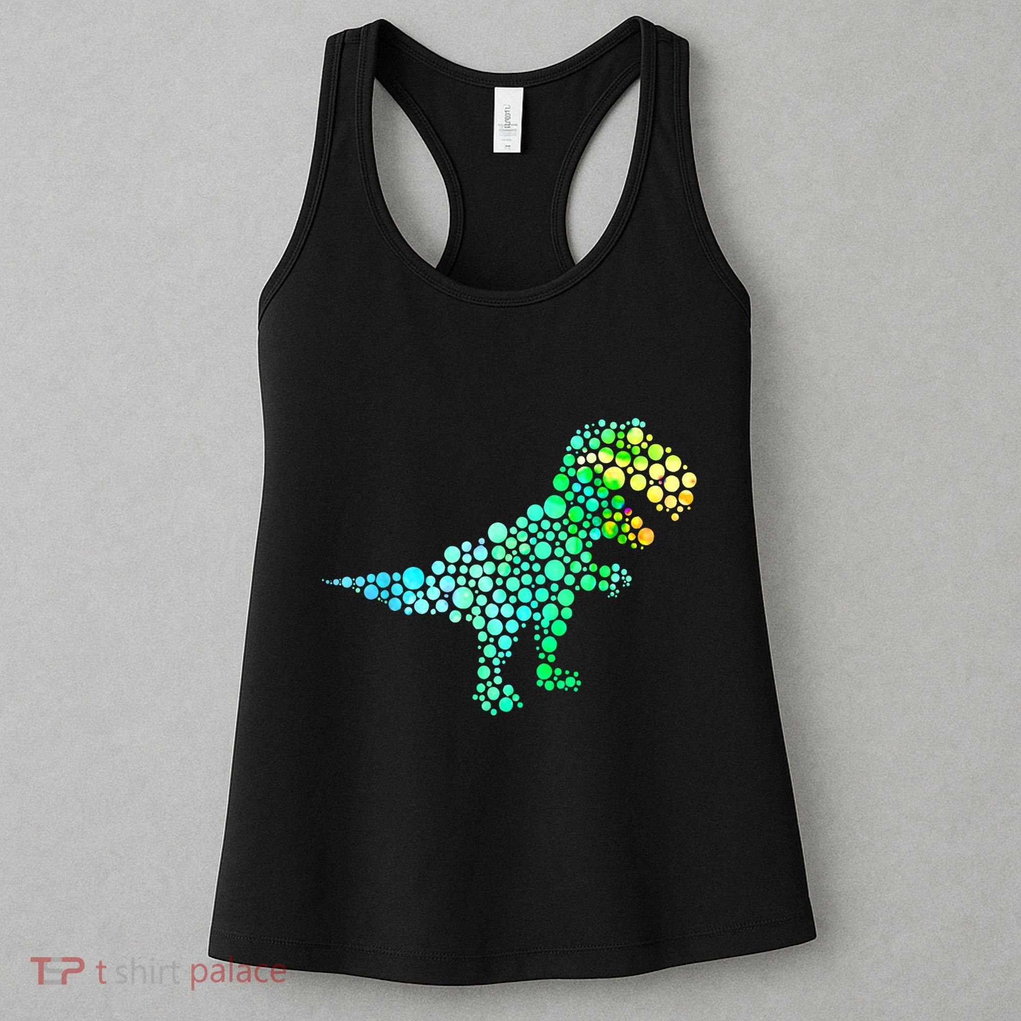 Cute T Rex Dinosaur Lover Polka Dot Pattern International Dot Day Gift Women's Tank Top