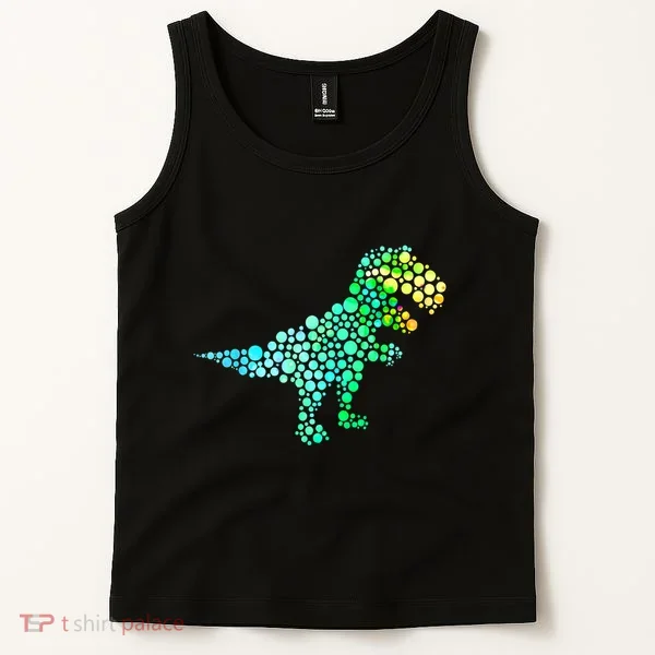 Cute T Rex Dinosaur Lover Polka Dot Pattern International Dot Day Gift Tank Top