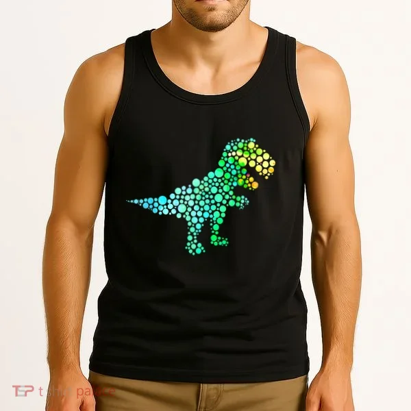 Cute T Rex Dinosaur Lover Polka Dot Pattern International Dot Day Gift Tank Top