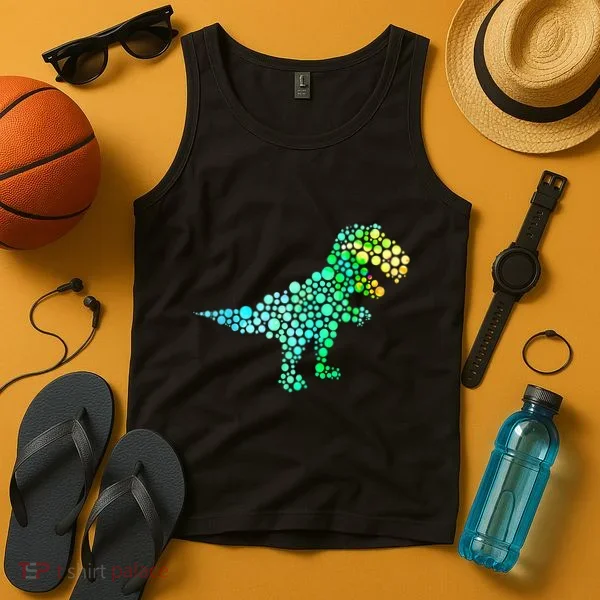 Cute T Rex Dinosaur Lover Polka Dot Pattern International Dot Day Gift Tank Top