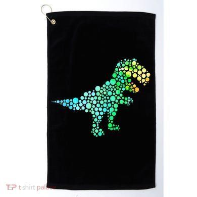 Cute T Rex Dinosaur Lover Polka Dot Pattern International Dot Day Gift Golf Towel