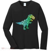 Cute T Rex Dinosaur Lover Polka Dot Pattern International Dot Day Gift Women's Long Sleeve Shirt thumb 0