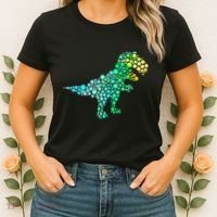 Cute T Rex Dinosaur Lover Polka Dot Pattern International Dot Day Gift Women's T-Shirt thumb 2