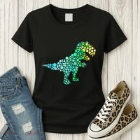 Cute T Rex Dinosaur Lover Polka Dot Pattern International Dot Day Gift Women's T-Shirt thumb 3