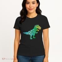 Cute T Rex Dinosaur Lover Polka Dot Pattern International Dot Day Gift Women's T-Shirt thumb 4