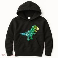 Cute T Rex Dinosaur Lover Polka Dot Pattern International Dot Day Gift Kids Hoodie thumb 0