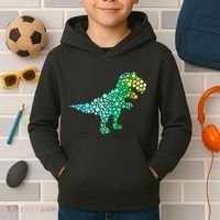Cute T Rex Dinosaur Lover Polka Dot Pattern International Dot Day Gift Kids Hoodie thumb 2