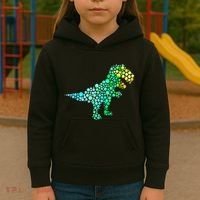 Cute T Rex Dinosaur Lover Polka Dot Pattern International Dot Day Gift Kids Hoodie thumb 3